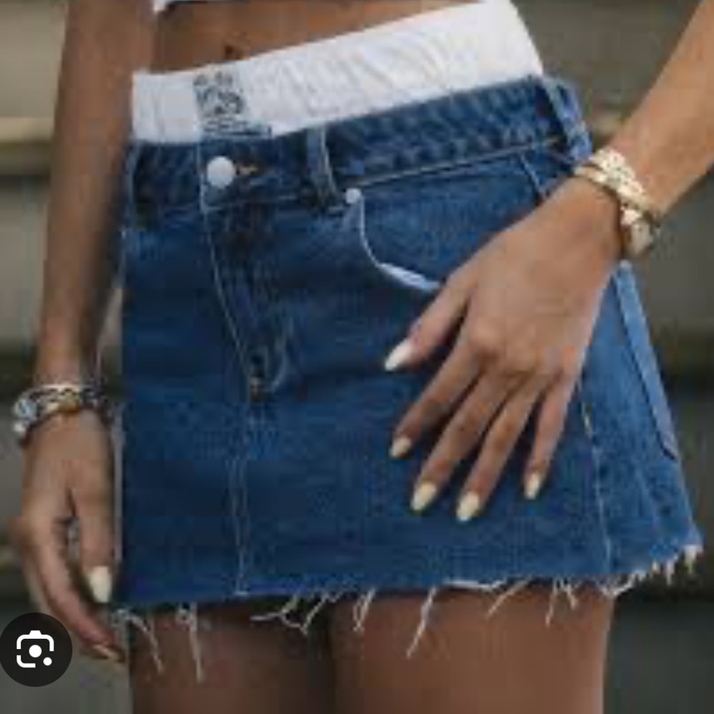 Forever 21 Blue Denim Boxer Mini Skirt